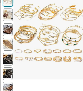 ZOVOLI 39Pcs Gold Jewelry Sets for